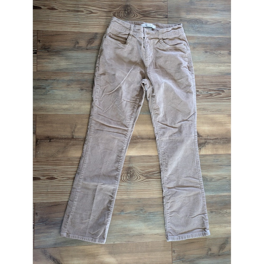 Croft & Barrow Light Brown Corduroy Stretch Boot Cut Mid Rise Pants 4